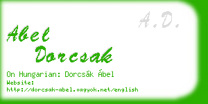 abel dorcsak business card