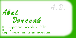 abel dorcsak business card